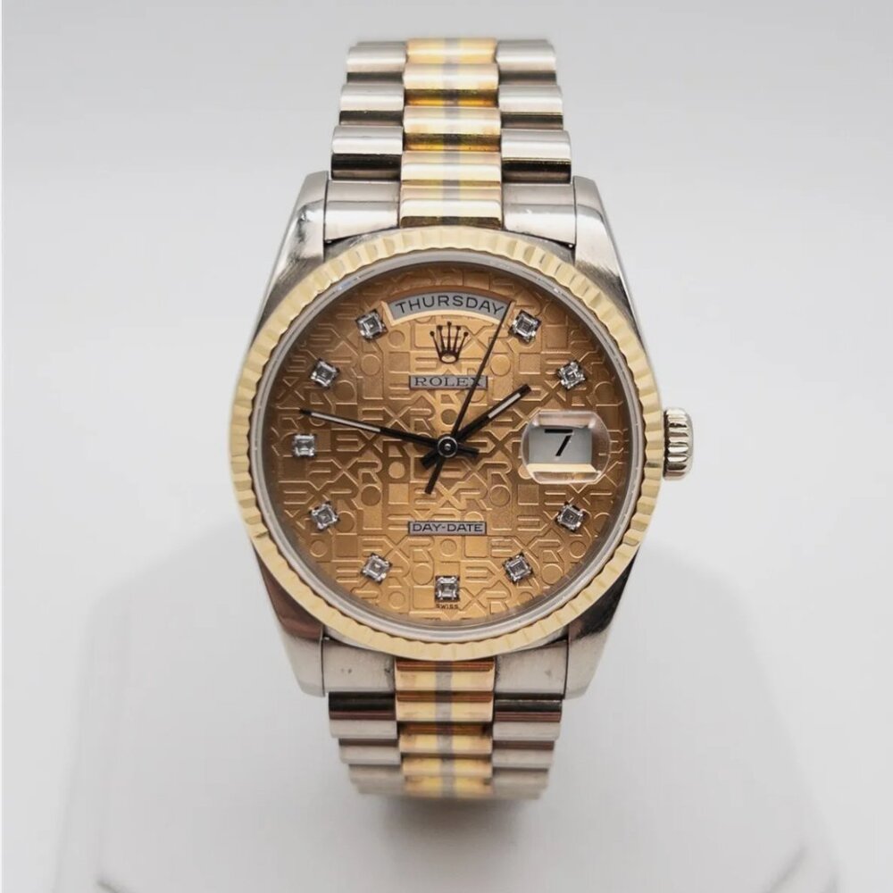 ROLEX TRIDOR DIAMOND MEN'S 36MM ROSE GOLD WATCH